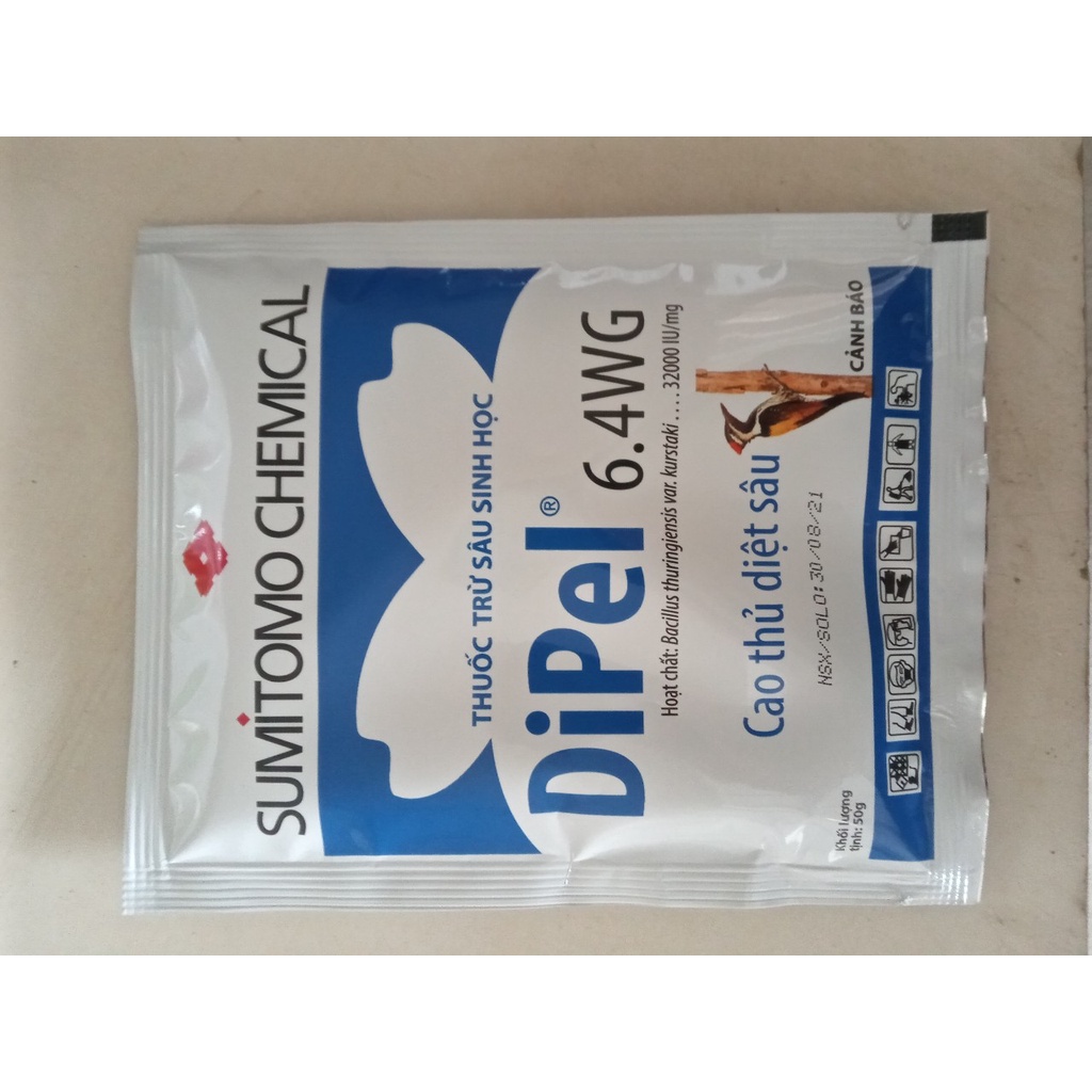 CHẾ PHẨM SINH HỌC  DIPEL 6,4WG HIỆU QUẢ CAO, BẠN ĐỒNG HÀNH CỦA NHÀ NÔNG. Gói 50gr