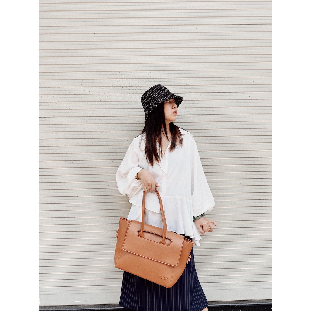 Túi tote da KHÂU BY CQ đeo chéo Acacia đựng vừa A4, Laptop