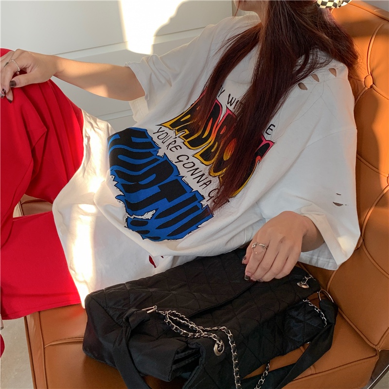 Áo Thun Nữ Ngắn Tay Cổ Tròn Thời Trang Hàn