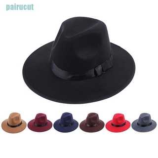 [AIR] Mũ Fedora Vải Nỉ Cứng Vành Rộng Vintage Cho Nam Và Nữ