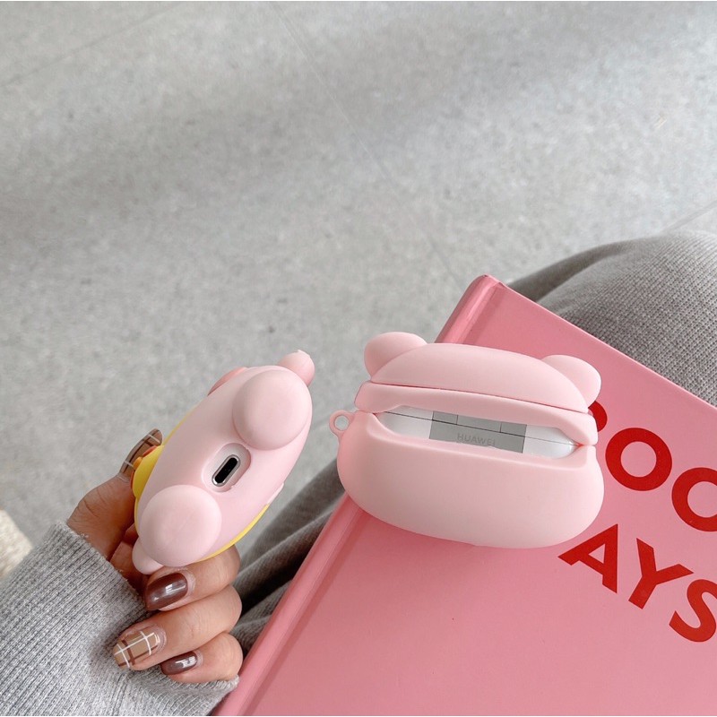 Vỏ đựng tai nghe  bảo vệ hộp sạc tai nghe Airpods 1/2/3 2021 Pro Hình Chú Heo Dễ Thương