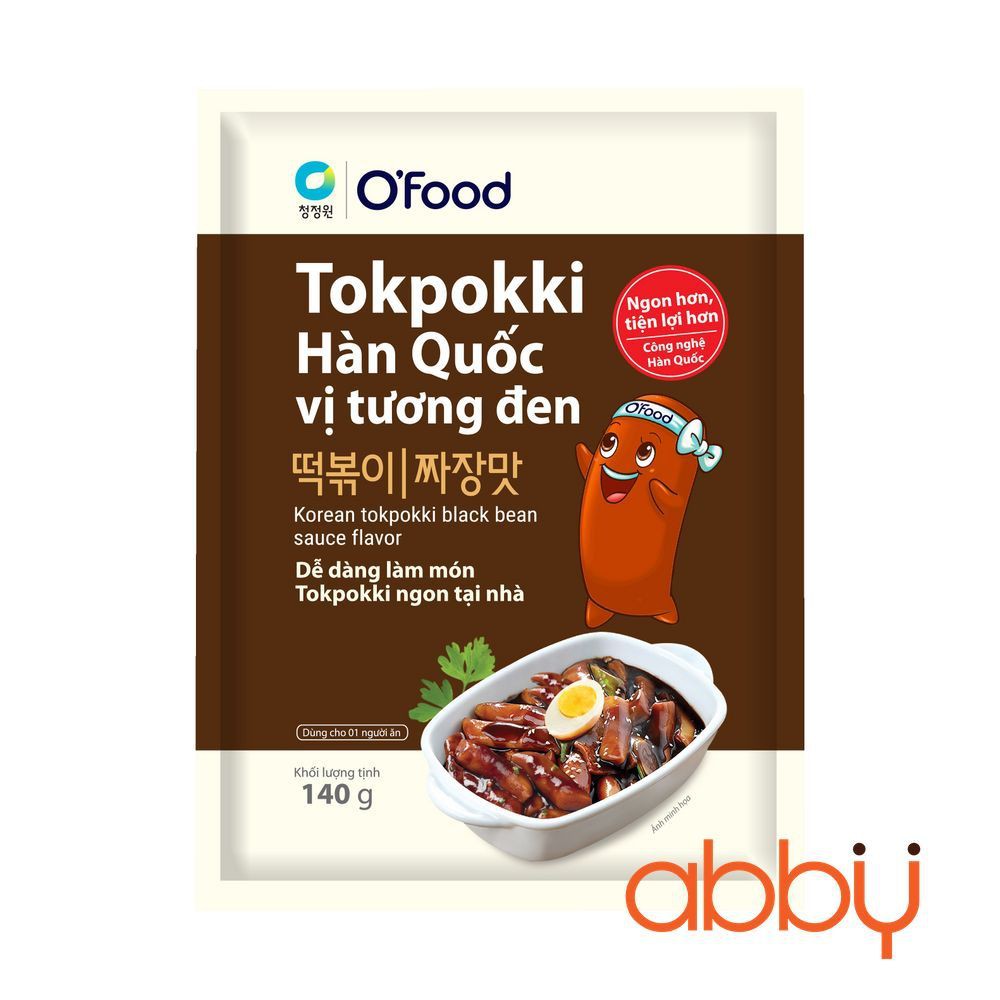 Bánh gạo Tteokbokki Hàn Quốc vị tương đen Ofood 140g