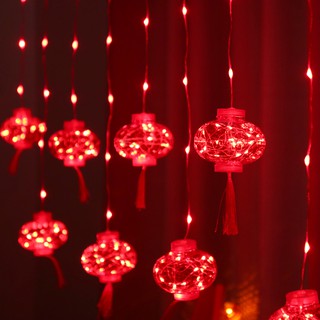 DÂY LED RÈM LỒNG ĐÈN ĐỎ TRANG TRÍ TẾT