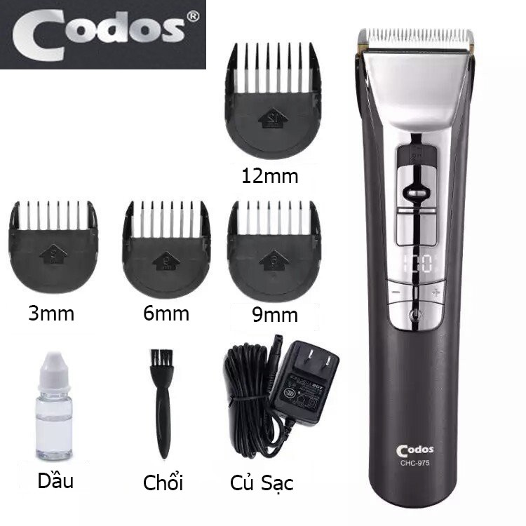 Tông đơ cắt tóc Codos 975 lưỡi sứ sắc bén cao cấp