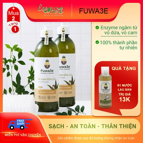 [MUA 2 TẶNG 1]-Nước tẩy rửa bồn cầu, nhà tắm hữu cơ FUWA3E 100% từ dứa và khuynh diệp