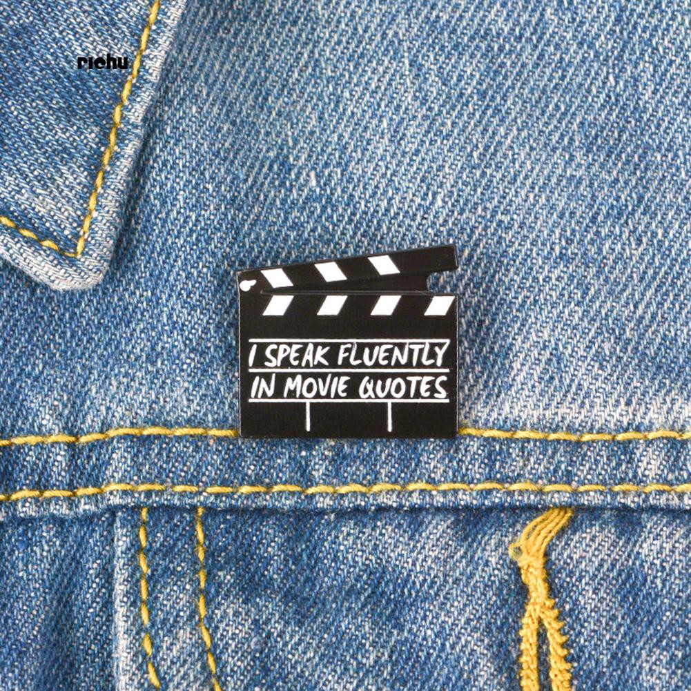 Huy Hiệu Cài Áo Hình Bảng Phim Clapboard Tráng Men Unisex