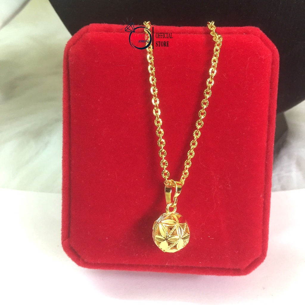 Set dây chuyền và bông tai Quả Cầu Hoa V148 T148, Bộ trang sức nữ Namoo Jewelry