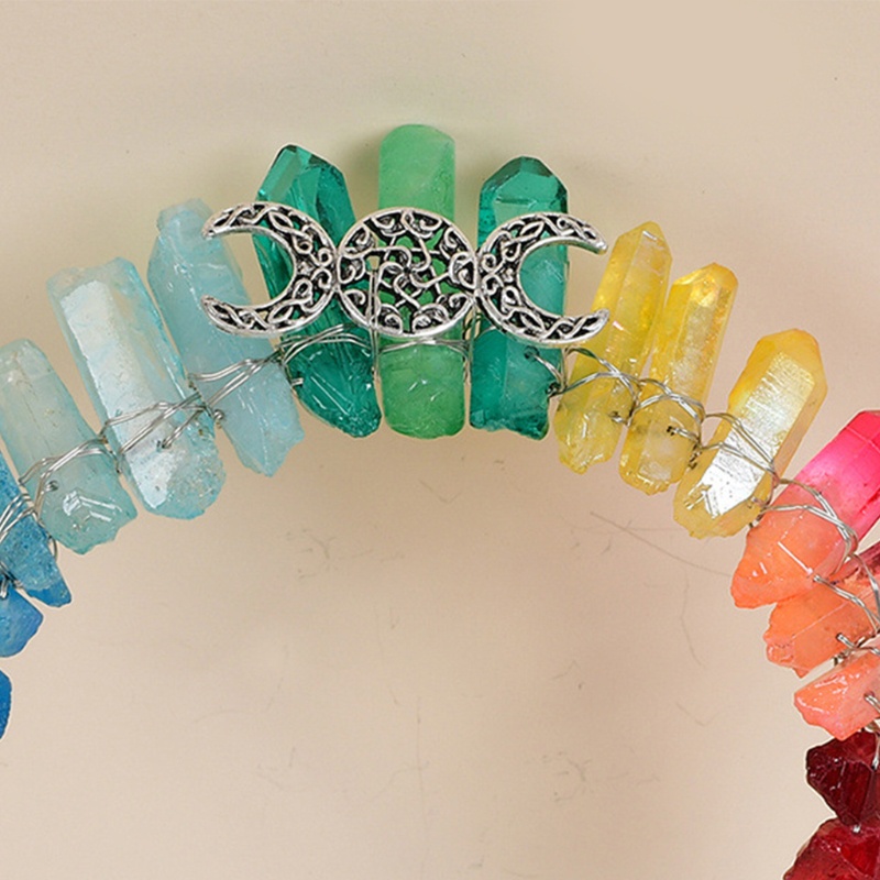 Flgo Băng Đô Cài Tóc Đính Pha Lê Hình Vương Miện Mặt Trời Mặt Trăng Phong Cách Vintage Dành Cho Cô Dâu Trong Tiệc Cưới