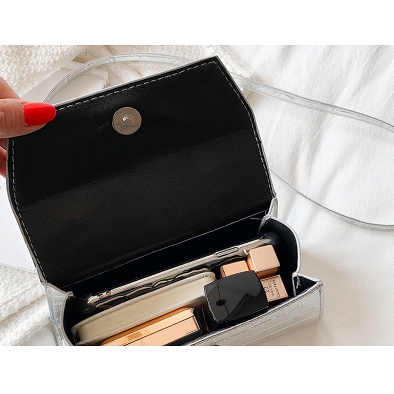 IELGY Túi Đeo Chéo Dáng Vuông Nhỏ Vân Da Cá Sấu Đơn Giản Thời Trang Cho Nữ