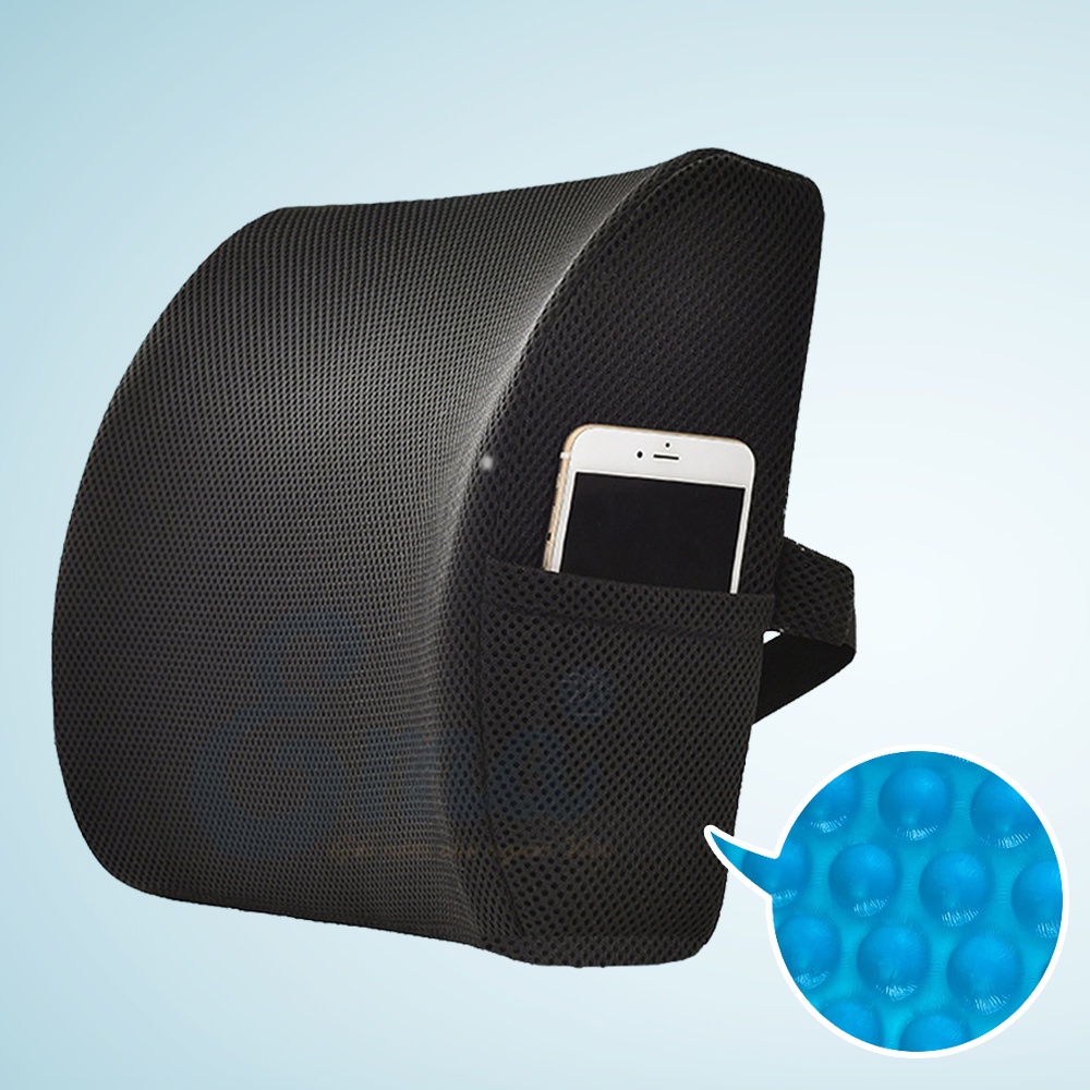 Bộ gối tựa lưng có gel lạnh &amp; đệm lót mông ghế văn phòng 3D Silicon SP04 EMA