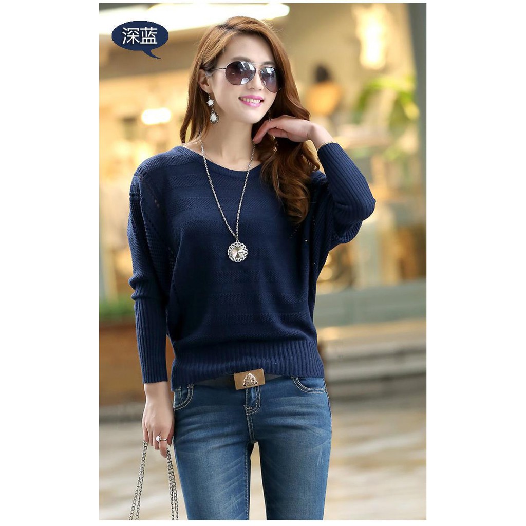 Áo len nữ phong cách Hàn Quốc kiểu cánh dơi