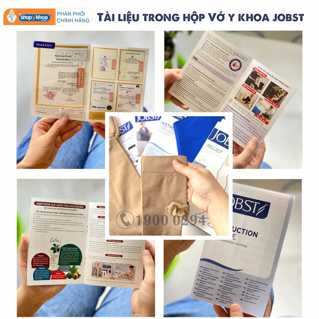 Vớ Y Khoa JOBST Gối, Màu Da, Hở Ngón, Hỗ Trợ Suy Giãn Tĩnh Mạch, Áp Lực 20-30mmHg