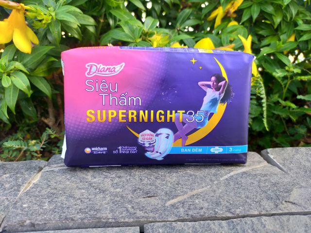 [che tên sp] Băng Vệ Sinh Ban Đêm Cánh Diana Super Night 29cm 4 miếng , 35cm 3 miếng