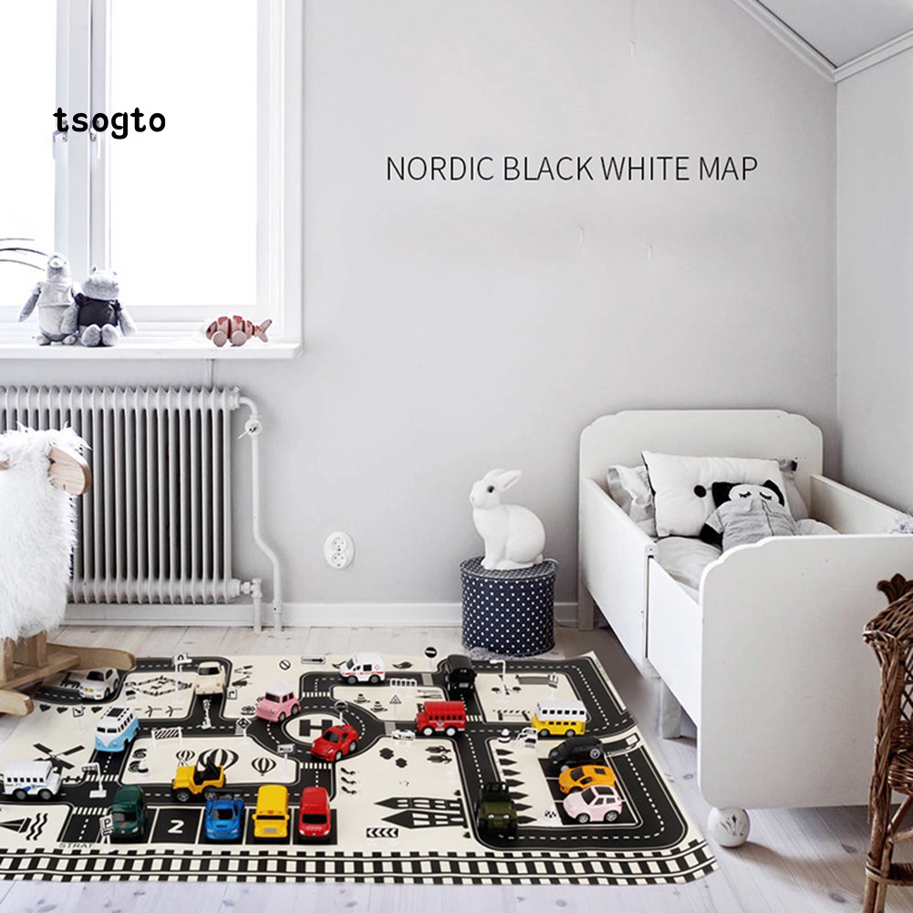 Thảm / đồ chơi hình biển báo giao thông Tsogto thú vị cho bé kích thước 83X59Cm