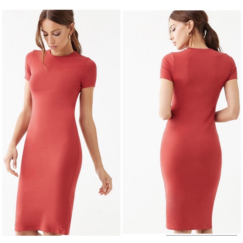 Đầm midi thun cotton f21 dư xịn