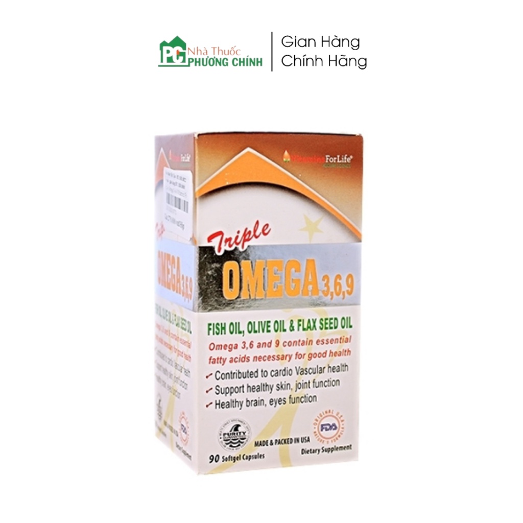 Viên Uống Tim Mạch Triple Omega 369 Vitamin for Life - Hỗ Trợ Sức Khỏe Tim Mạch Và Trí Não Hộp 90 Viên