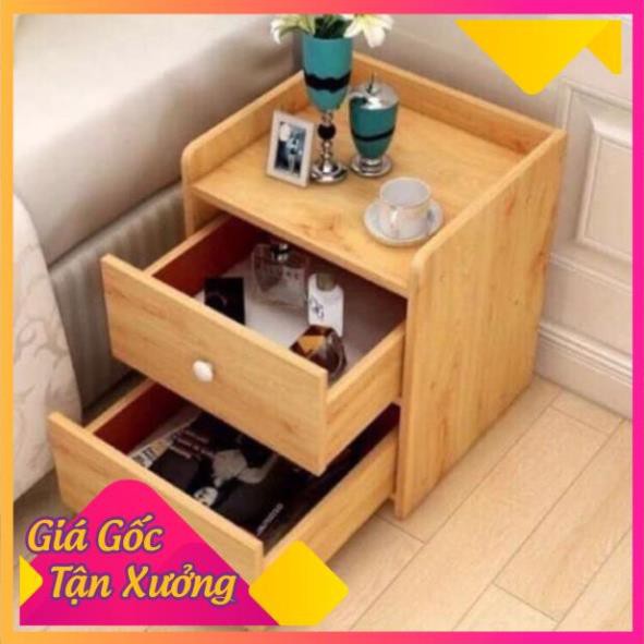 Tủ đầu giường 2 ngăn kéo, tap đầu giường tiện lợi gỗ MDF chống ẩm cao cấp