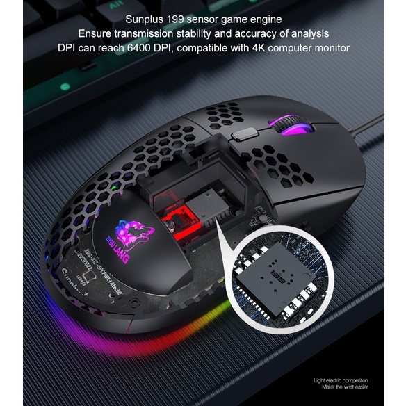 Chuột máy tính, chuột gaming có dây vi tính laptop FreeWolf M8 đèn LED RGB cho game thủ văn phòng - RUTEX Store