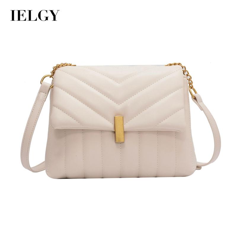 Túi đeo chéo IELGY màu sắc đơn giản phong cách retro cho nữ