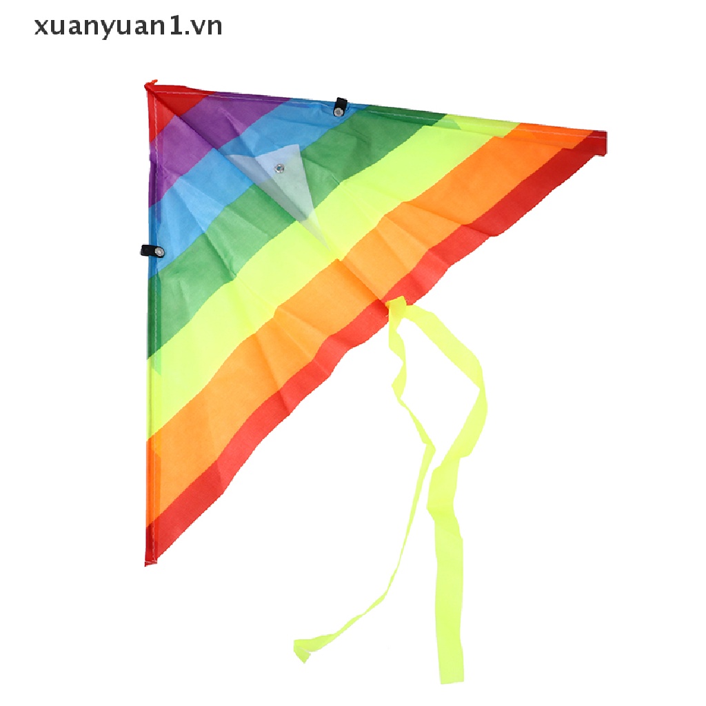 Diều bằng vải màu cầu vồng với dây 50M dùng ngoài trời dành cho trẻ em