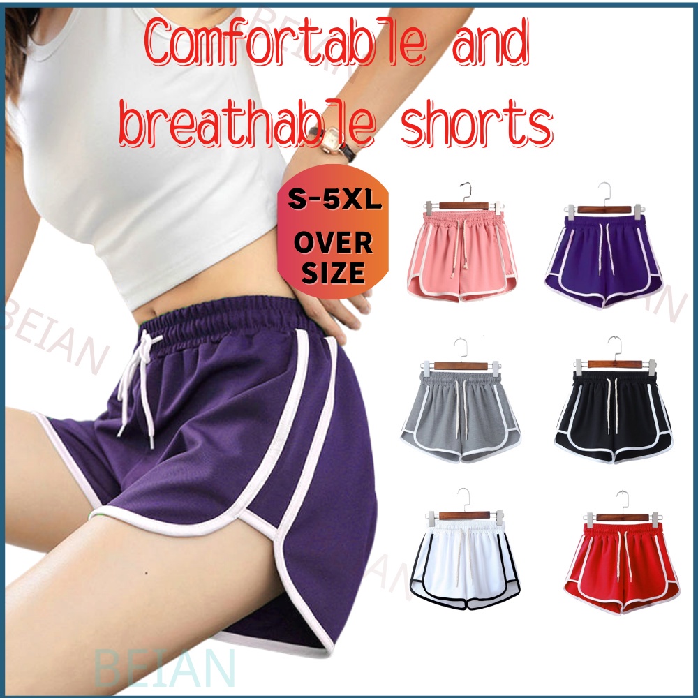 Quần ngắn thể thao lưng cao ống rộng size S-5XL tùy chọn cho nữ | BigBuy360 - bigbuy360.vn