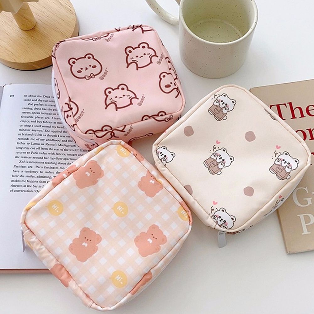 Túi đựng băng vệ sinh / tai nghe chống thấm nước đa năng họa tiết hoạt hình dễ thương