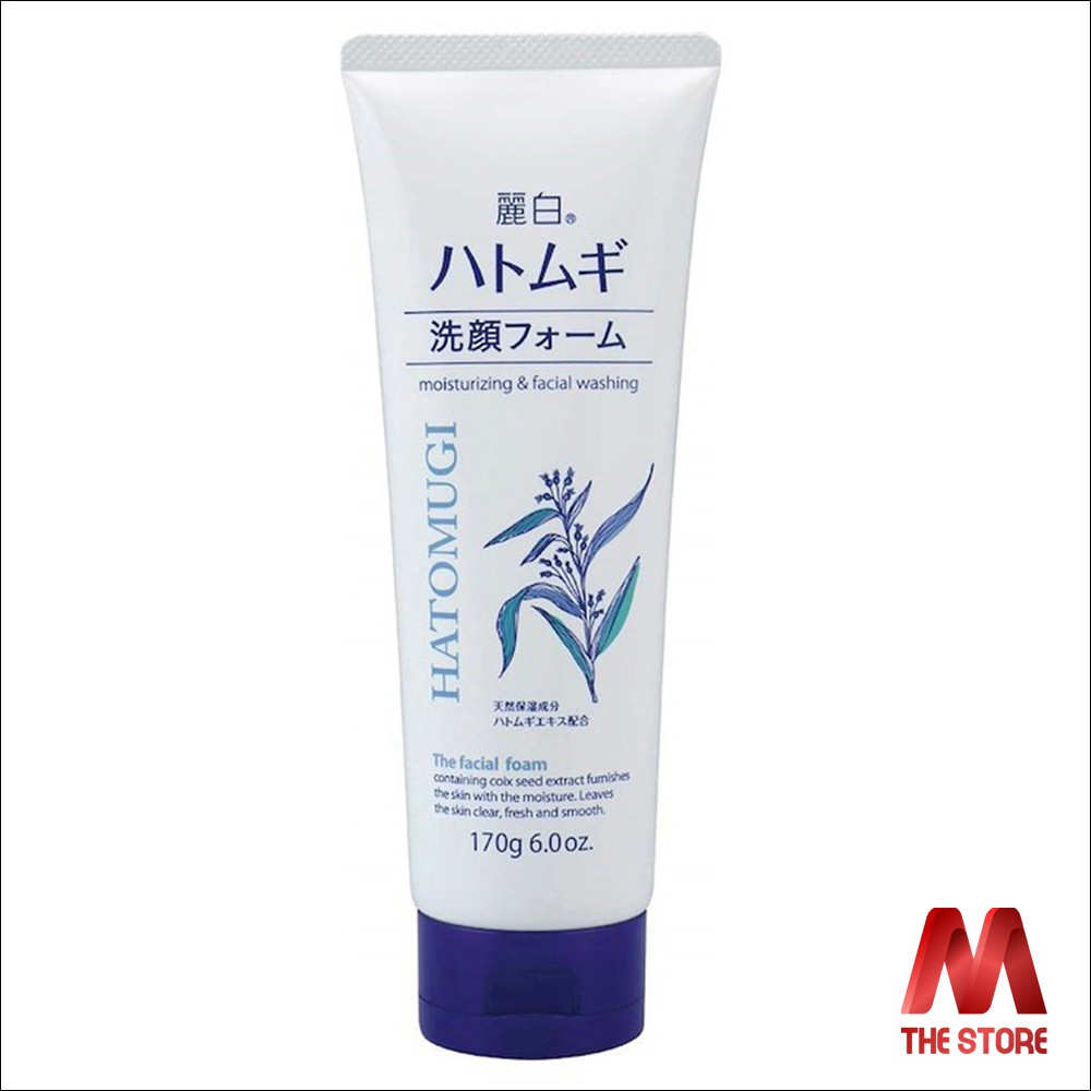 Sữa rửa mặt trắng da ý dĩ Hatomugi Moisturizing &amp; Facial Washing 170g