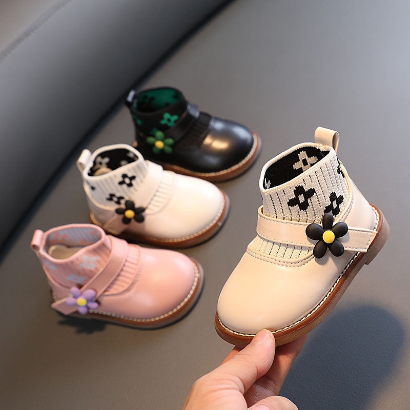 Siêu xinh_ Giày len cổ cao, Bốt len cao cổ sành điệu cho bé gái size 15-25