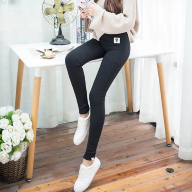 [10 ĐỘ Vấn Ấm] Quần Legging Lót Nỉ Đại Hàn Co Dãn 4 Chiều Chất Đẹp Lót Lông Dày Dặn Siêu Ấm, Quần Legging Mèo Lót Lông