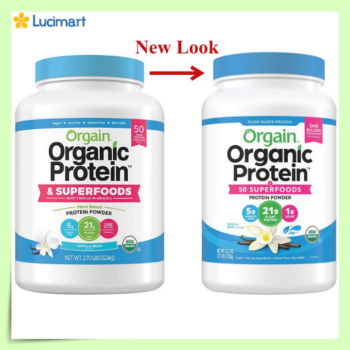 [Mã COS2405 giảm 8% đơn 300K] Bột đạm Orgain Organic Protein bột đạm thực vật hữu cơ [Hàng Mỹ]