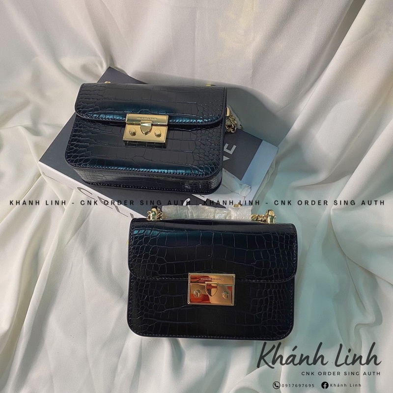 Túi crox back Trắng & Đen