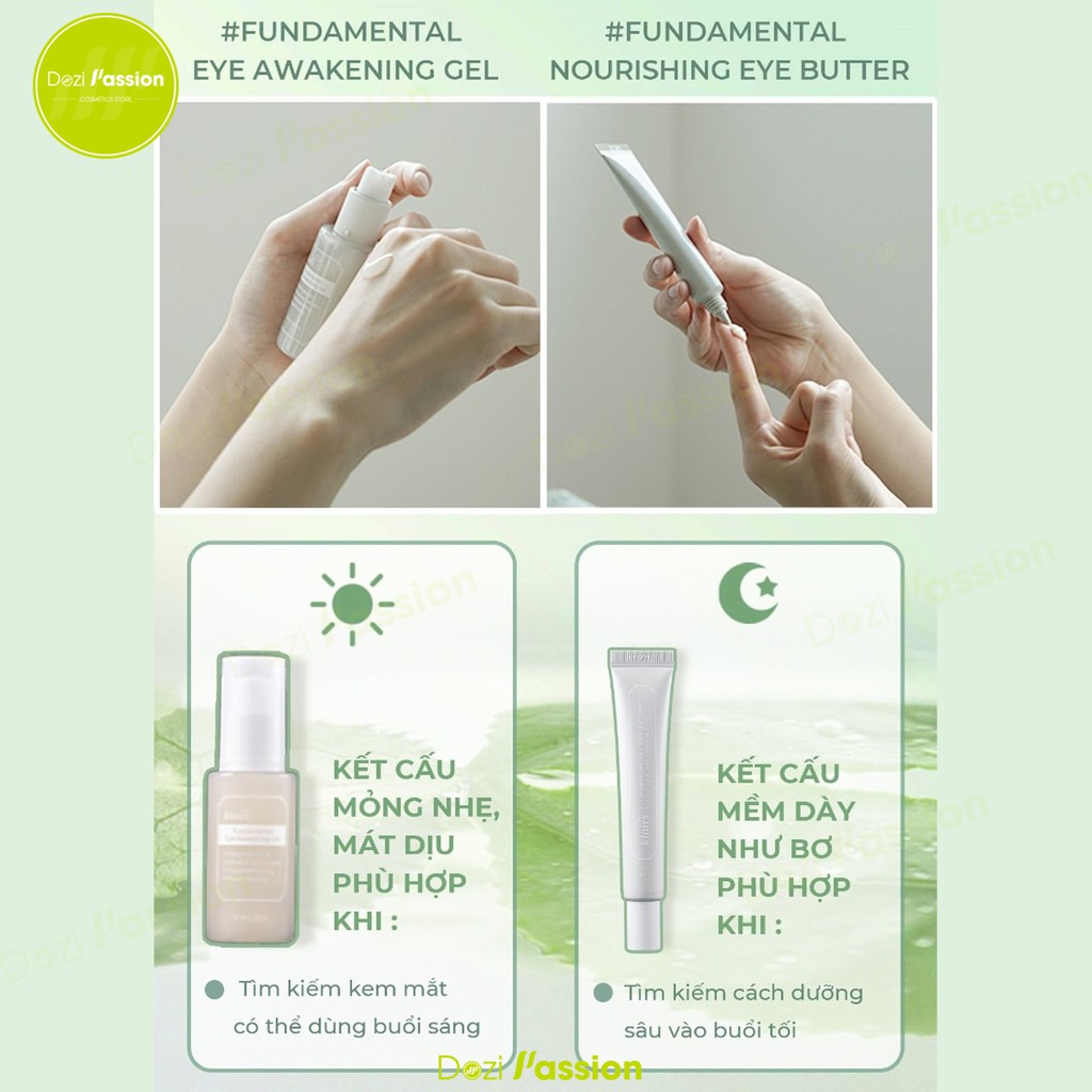 Kem Dưỡng Mắt Klairs Dạng Gel Giảm Quầng Thâm, Đàn Hồi, Chống Lão Hóa - Klairs Fundamental Eye Awakening Gel 35ml