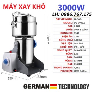 Máy xay bột khô, xay ngũ cốc, lá trà xanh siêu mịn