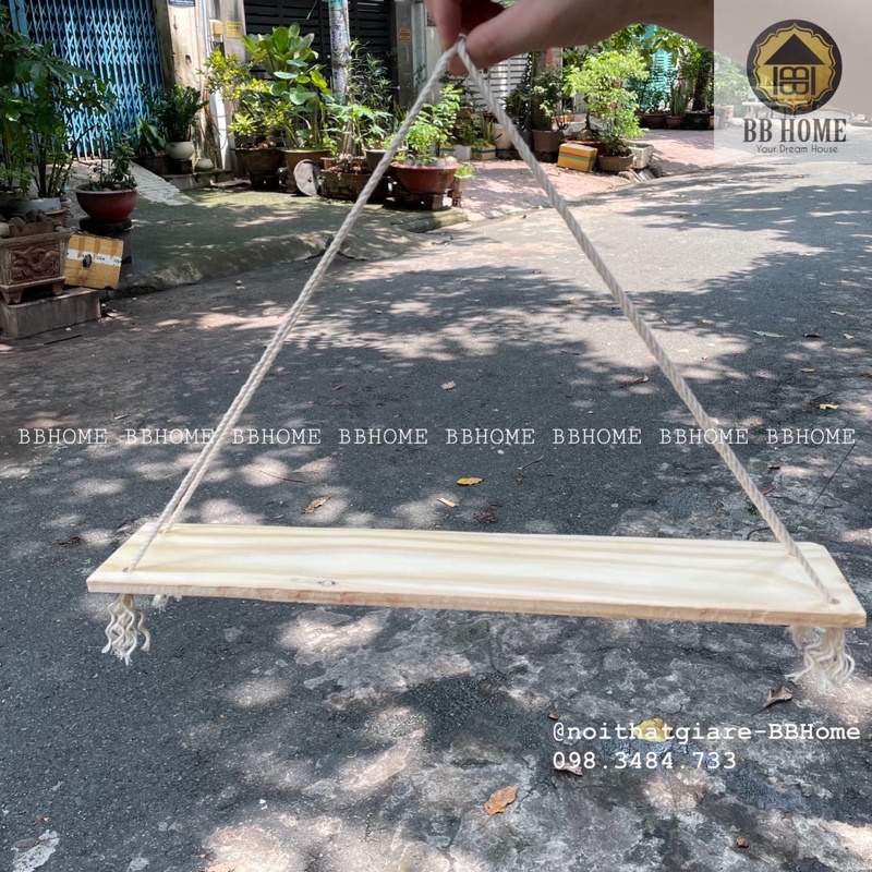 Ván kệ treo tường gỗ thông decor 50cm-BBHome