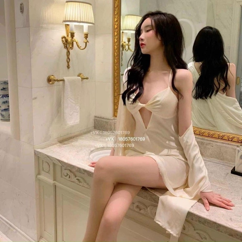 Sẵn size M L váy ngủ lụa trơn 2 dây có mút ngưc hàng Quảng Châu cao cấp SP021