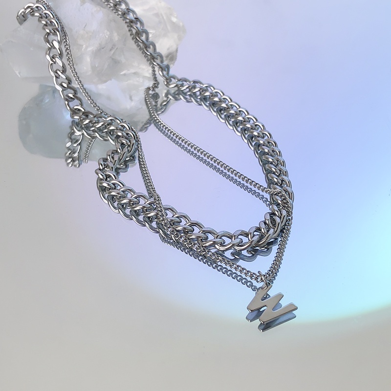 Vòng cổ bằng thép titan thiết kế đơn giản phong cách hiphop