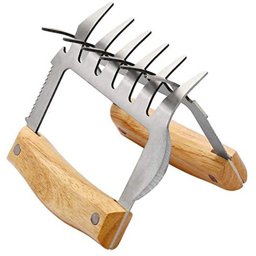 Dụng Cụ Cắt Thịt Bằng Thép Không Gỉ Với Tay Cầm Bằng Gỗ Đa Năng Tiện Dụng