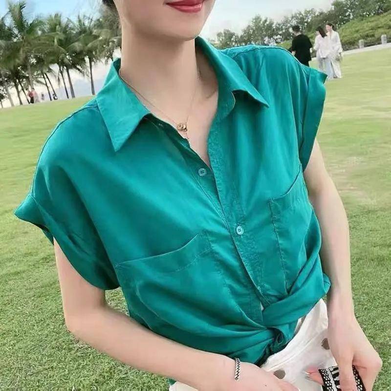 Áo Sơ Mi Mỏng Dáng Rộng Ngắn Tay Thời Trang Hè Dành Cho Nữ 2022