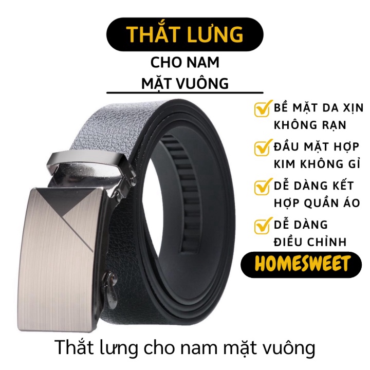Dây Nịt Nam - Thắt Lưng Nam Mặt Vuông (Nhiều Mẫu) Giả Da Đầy Lịch Lãm 6624