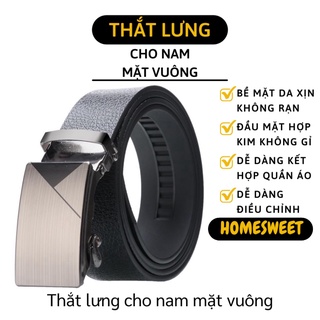 [Có Sẵn] Thắt Lưng Nam Mặt Vuông (Nhiều Mẫu) Giả Da Đầy Lịch Lãm 6624