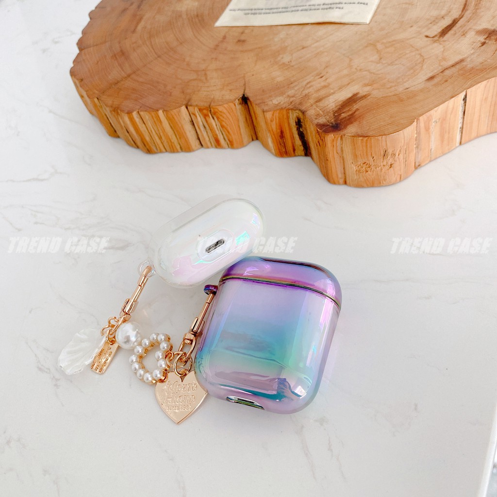 Vỏ Bảo Vệ Hộp Sạc Tai Nghe Phối Ngọc Trai 3D cho Airpods 1 / 2