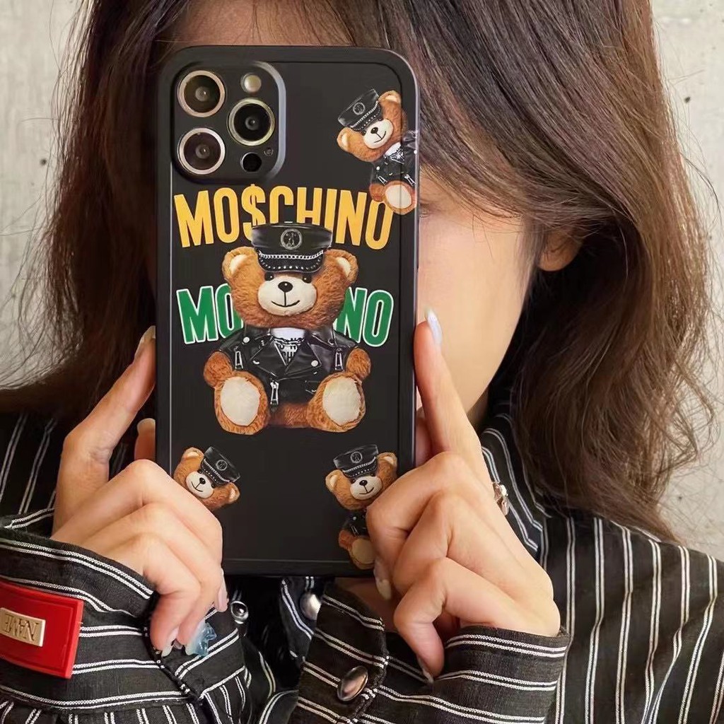 Ốp điện thoại gấu Moschino cho IPHONE 13 12 11 PRO MAX 13/12PRO 13 12 11 7 8 SE 7/8PLUS X XS XR XS MAX