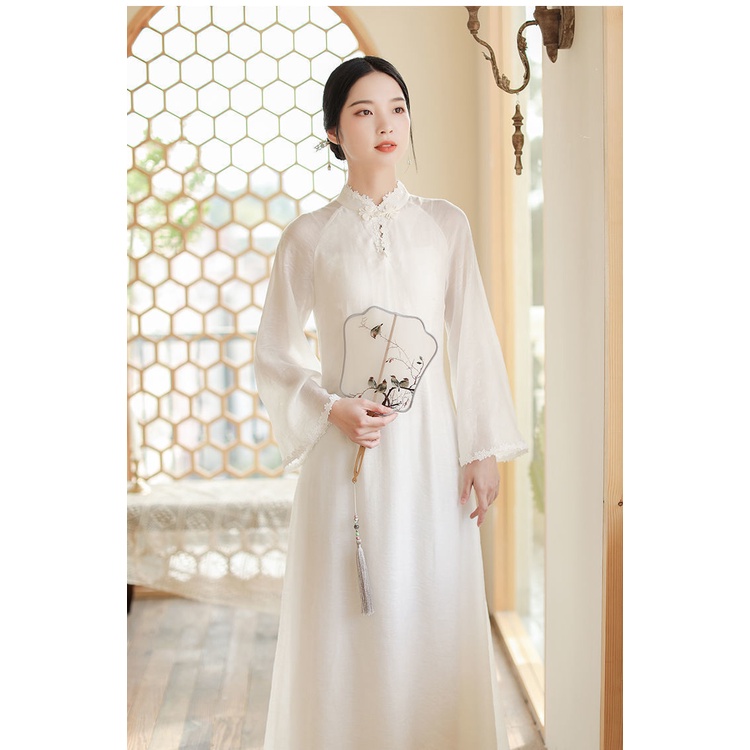 Đầm Dáng Dài Phong Cách Trung Hoa Cổ Điển Cho Nữ