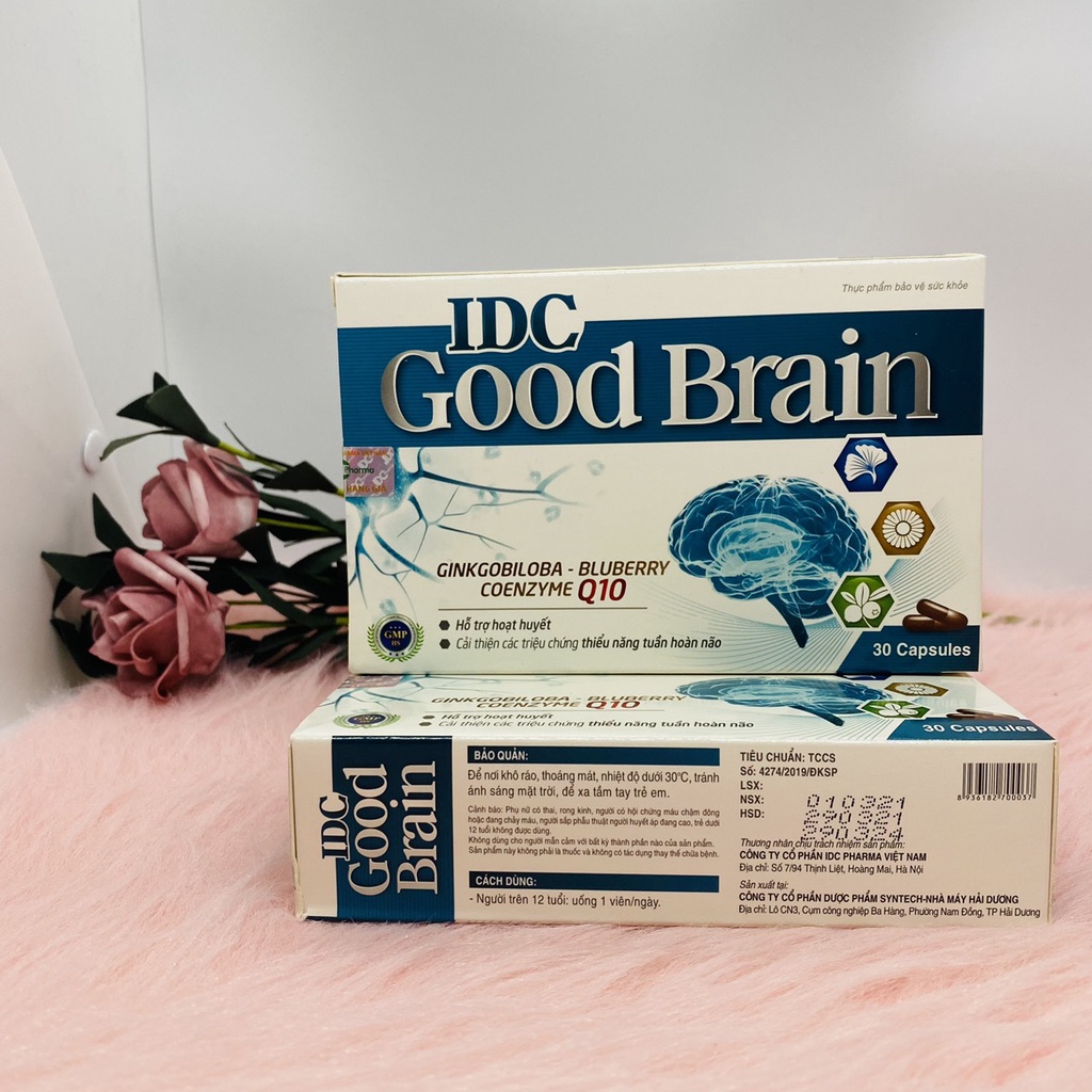 Bổ não IDC Good Brain hộp 30 viên giúp hoạt huyết, dưỡng não, tăng cường tuần hoàn não