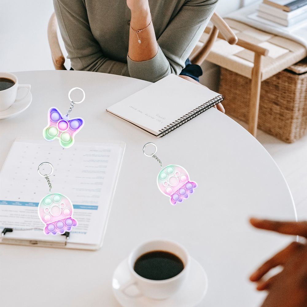 Móc Chìa Khóa Bằng Silicon Hình Cây Kem Vui Nhộn Giúp Giảm Căng Thẳng