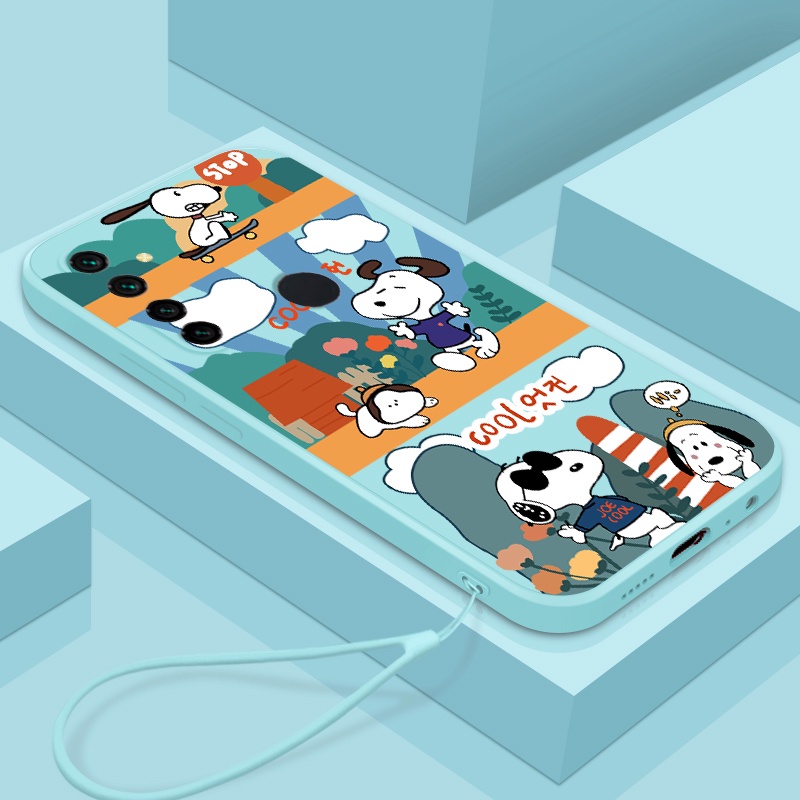 Ốp Điện Thoại Silicon In Hình Snoopy Có Dây Đeo Cho Realme 5 5i 5 pro 6 6i 6 pro c3
