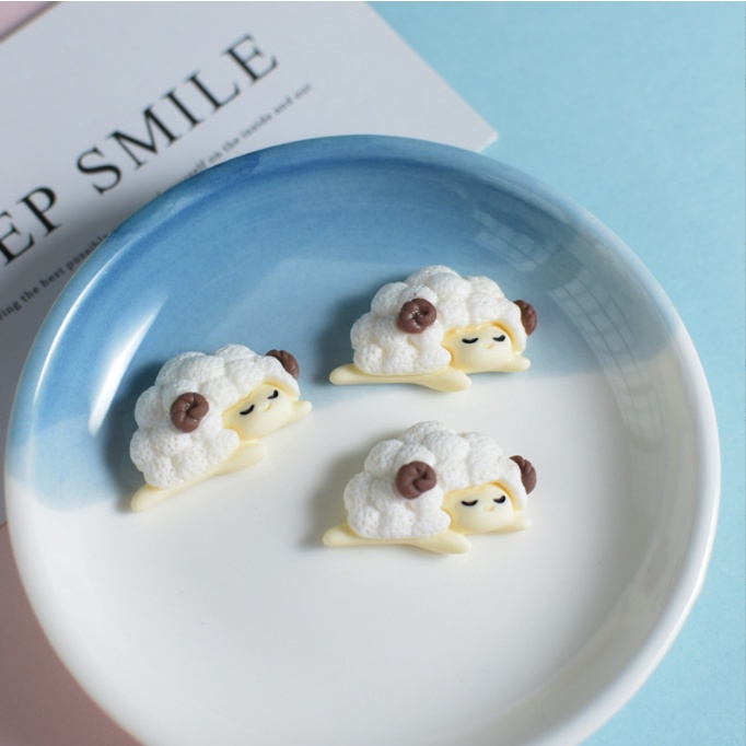 Sticker jibbitz gắn dép Croc hình thú nhỏ đeo nơ (cún, thỏ, cừu nhỏ, gấu, hà mã xanh)