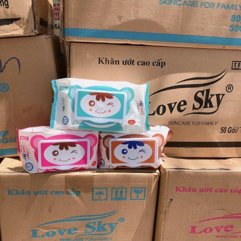 Khăn ướt không mùi sky 80g (80 tờ)