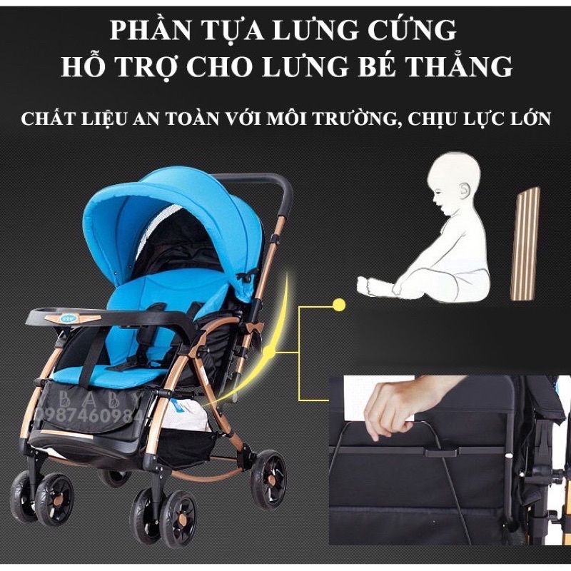 (Thanh lý) Xe Đẩy Trẻ Em Bập Bênh 2 Chiều Baobaohao C3 còn mới