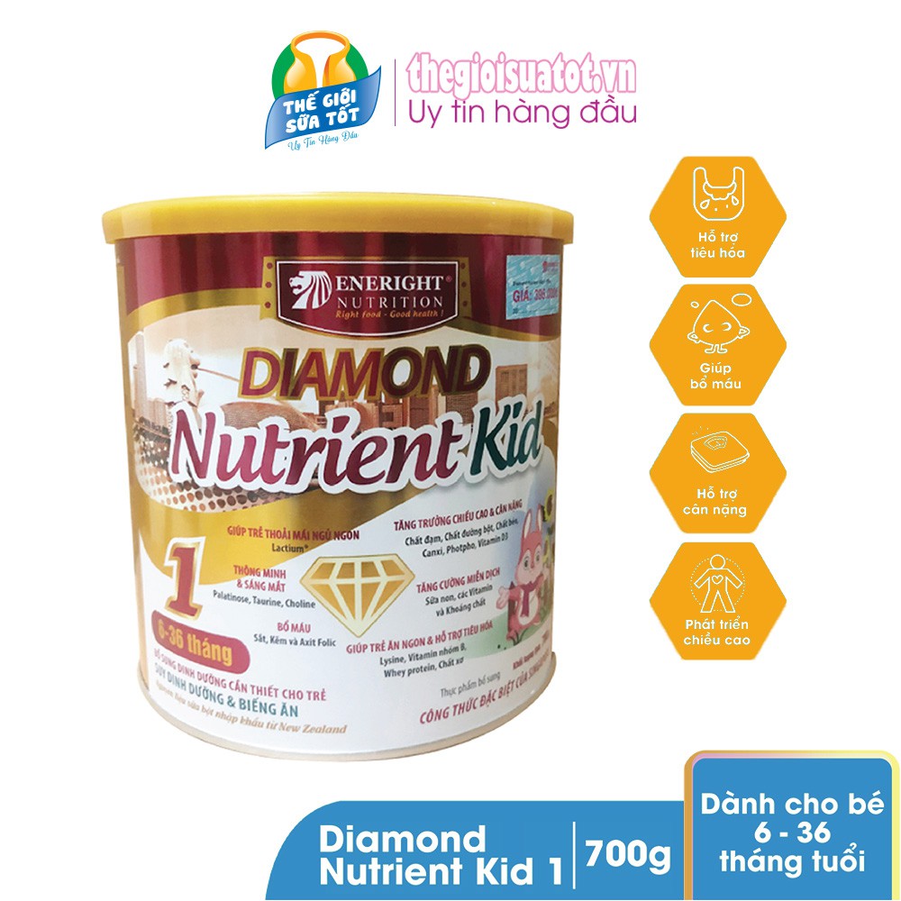 Sữa công thức Diamond Nutrient Kid 1 "700g", sữa bột cho bé giúp trẻ em phát triển thể chất và trí tuệ G.Kids.store